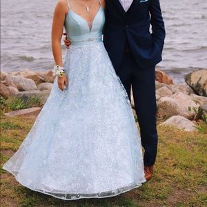 Ellie Wilde Light Blue Prom Dress